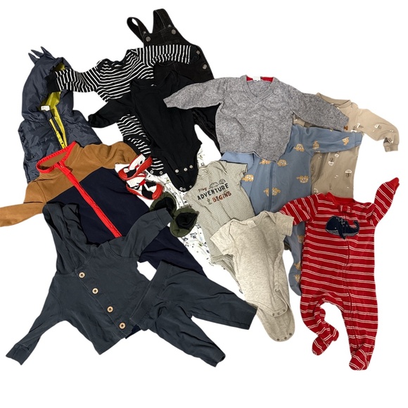 Carter's Other - Baby Boy Clothing Bundle – Mixed Brands (Size 6–12 Months)  [💥BUNDLE 15 items]